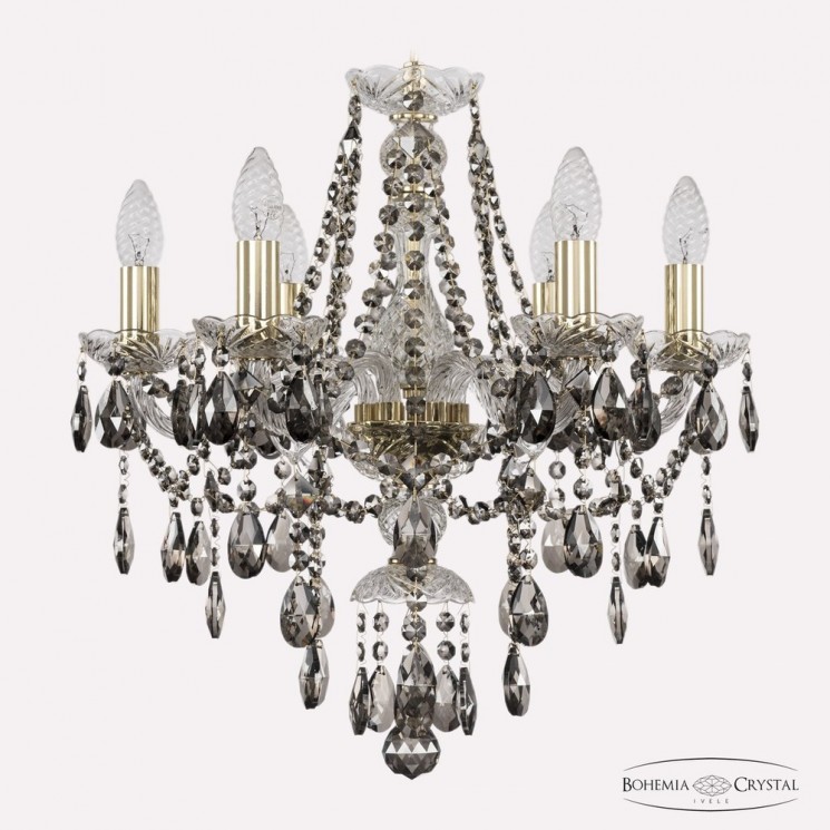 Люстра хрустальная 1415/6/165 G R731 Bohemia Ivele Crystal (Стеклянный рожок)
