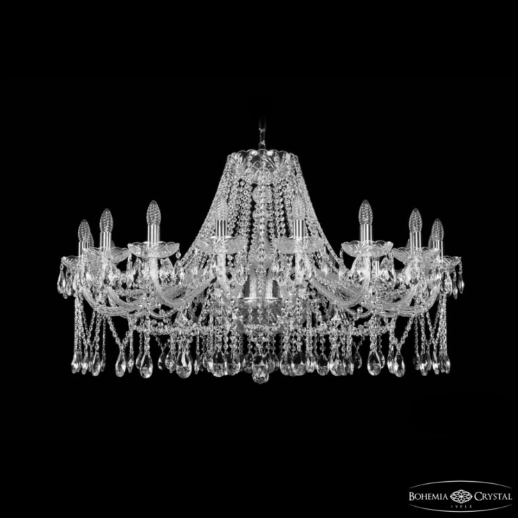 Люстра хрустальная 1413/18/400 Ni  Bohemia Ivele Crystal (Стеклянный рожок)