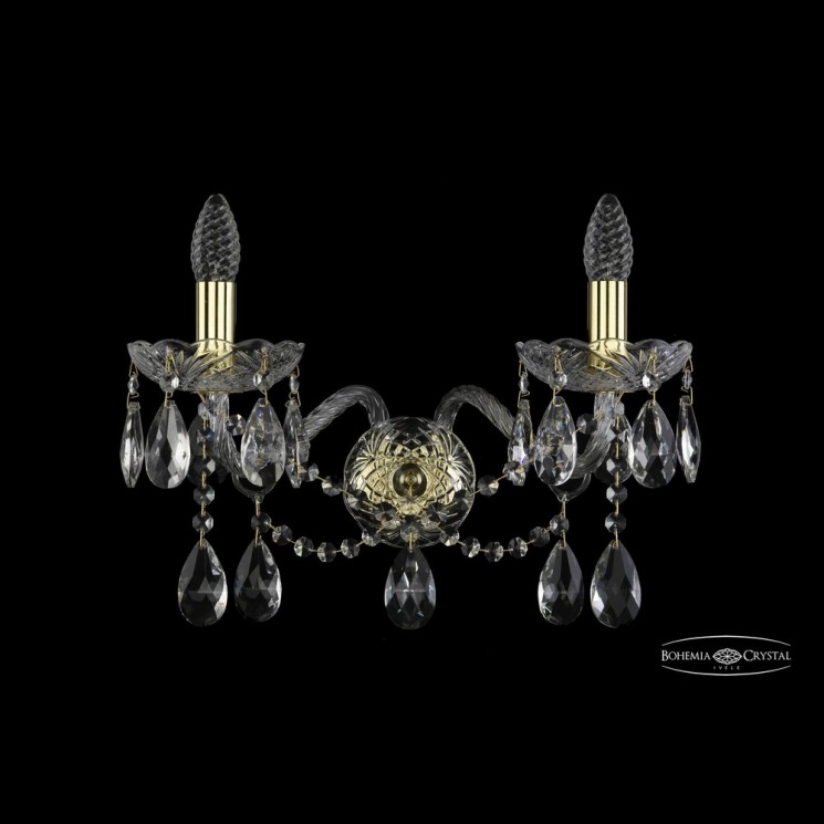 Бра хрустальные 1413B/2/200/XL G Bohemia Ivele Crystal (Стеклянный рожок)