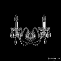 Бра хрустальные 1402B/2/160 Ni  Bohemia Ivele Crystal (Стеклянный рожок)