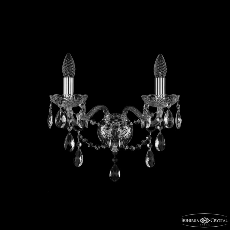Бра хрустальные 1415B/2/165 Ni  Bohemia Ivele Crystal (Стеклянный рожок)