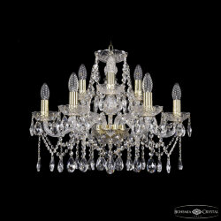 Люстра хрустальная 1413/6+3/200 G Bohemia Ivele Crystal (Стеклянный рожок)