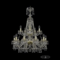 Люстра хрустальная 1403/10+5/240/XL-92/2d G Bohemia Ivele Crystal (Стеклянный рожок)
