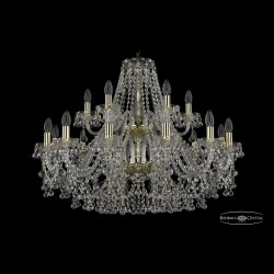 Люстра хрустальная 1409/12+6/300/2d G Bohemia Ivele Crystal (Стеклянный рожок)