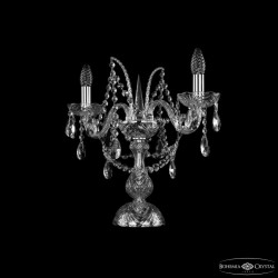 Настольная лампа хрустальная 1411L/2/141-39 Ni Bohemia Ivele Crystal (Стеклянный рожок)