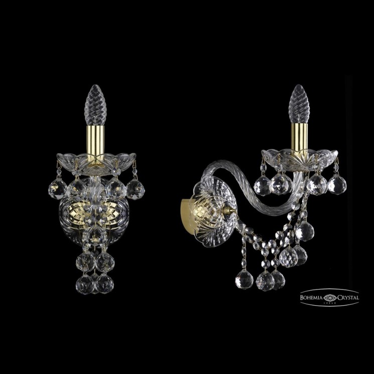 Бра хрустальные 1409B/1/195/XL G Bohemia Ivele Crystal (Стеклянный рожок)