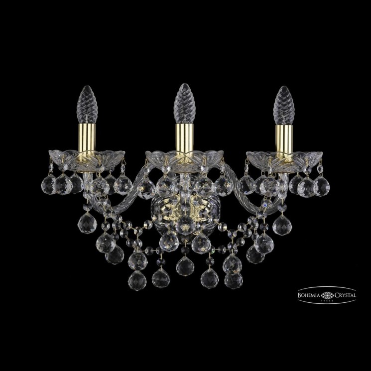 Бра хрустальные 1409B/3/195/XL G Bohemia Ivele Crystal (Стеклянный рожок)