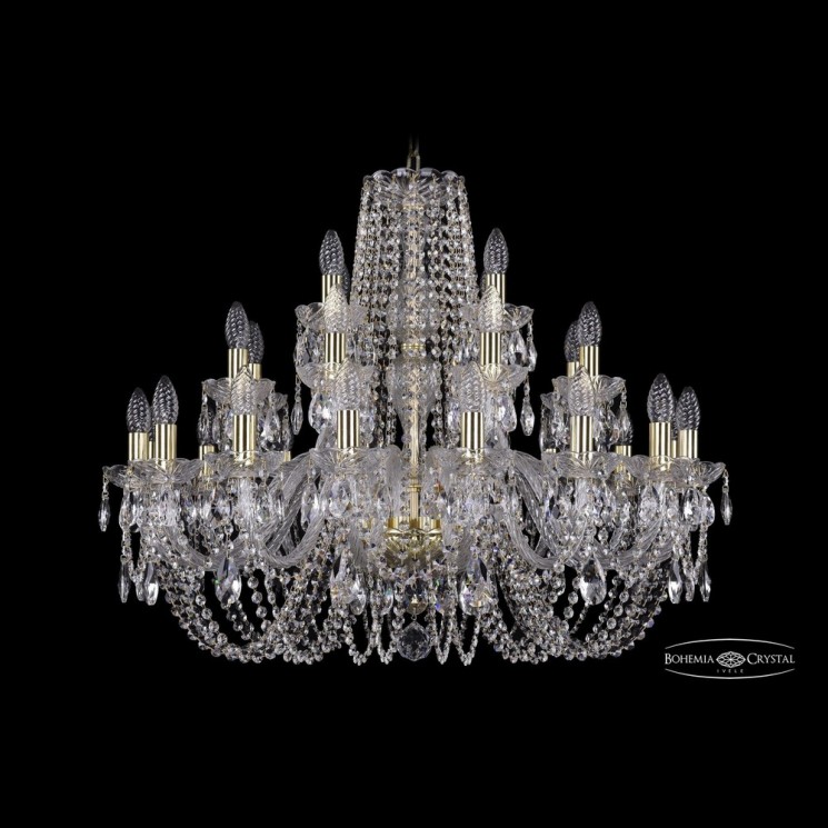 Люстра хрустальная 1402/16+8+4/300 G Bohemia Ivele Crystal (Стеклянный рожок)