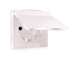 Ambrella Light Лицевая панель для электрической розетки с заземлением со шторками и крышкой IP44 QUANT Ambrella Volt ALFA AP2080