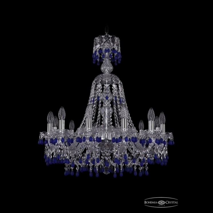 Люстра хрустальная 1410/12/240/XL-74 Ni V3001 Bohemia Ivele Crystal (Стеклянный рожок)